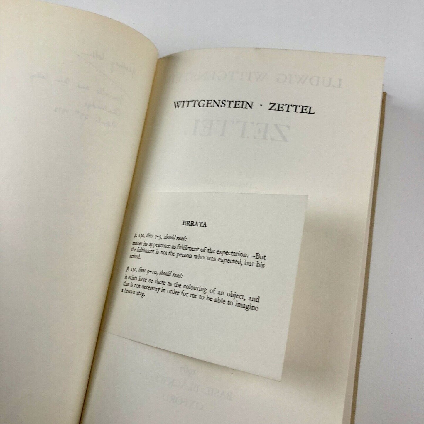 Zettel by Ludwig Wittgenstein | Translated by G.E.M. Anscombe | 1967