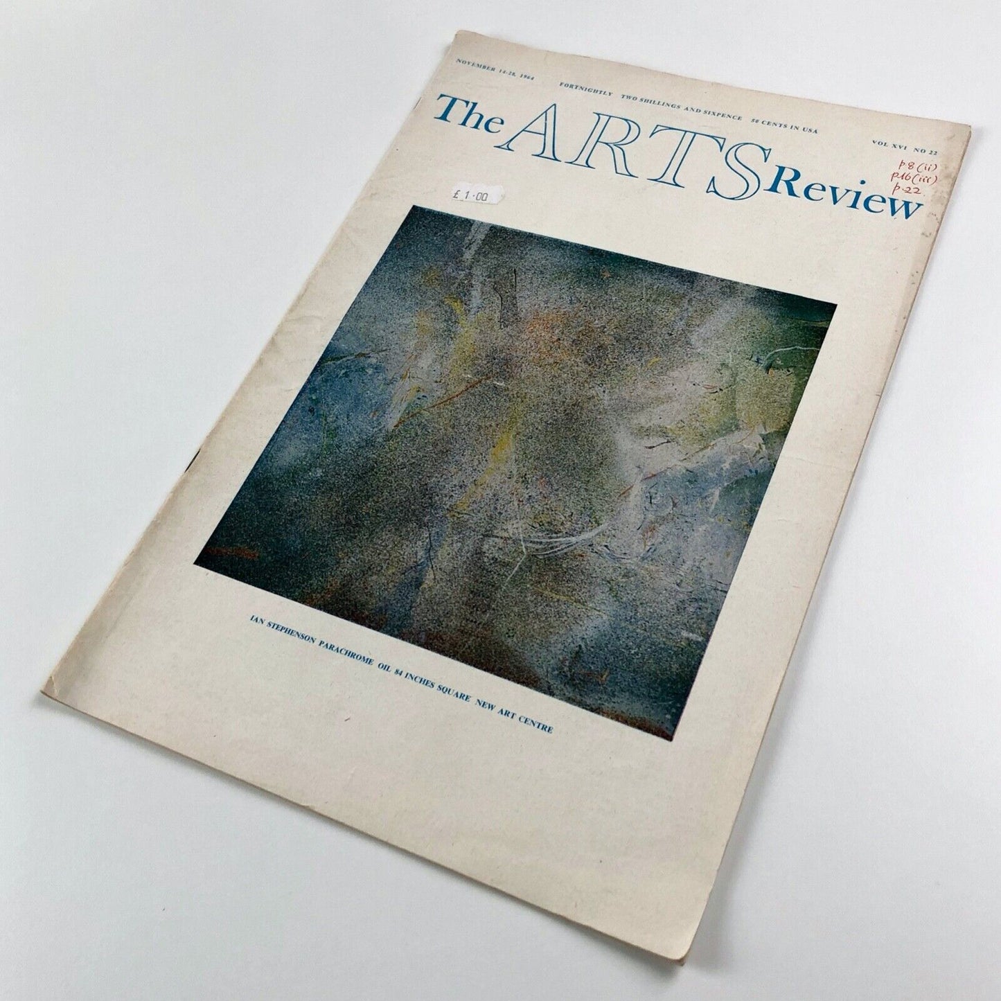 The Arts Review 14-28 Nov 1964 Vol XVI, No. 22 | Ian Stephenson | New Art Centre
