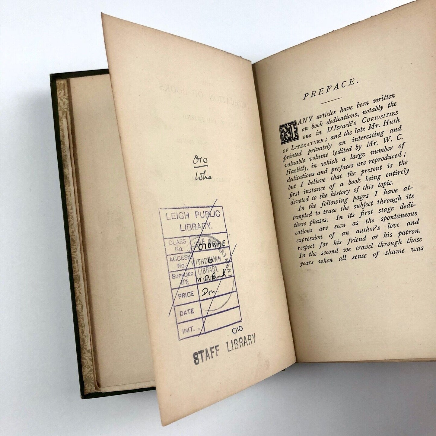 The Dedication of Books by Henry B. Wheatley | Elliot Stock, 1887 (ex-library)