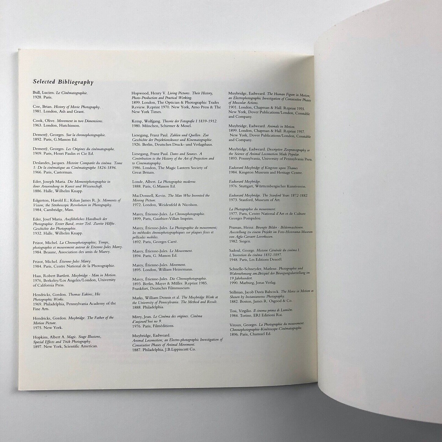 Muybridge and the Chronophotographers by Brian Coe | British Film Institute | MOMI, 1992