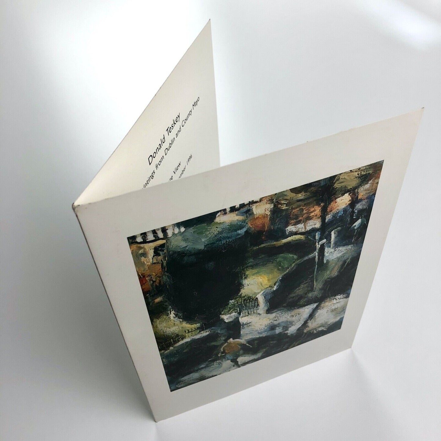 Private view invitation for Donald Teskey. Recent Paintings from Dublin and County Mayo Clink Wharf Gallery, 1996