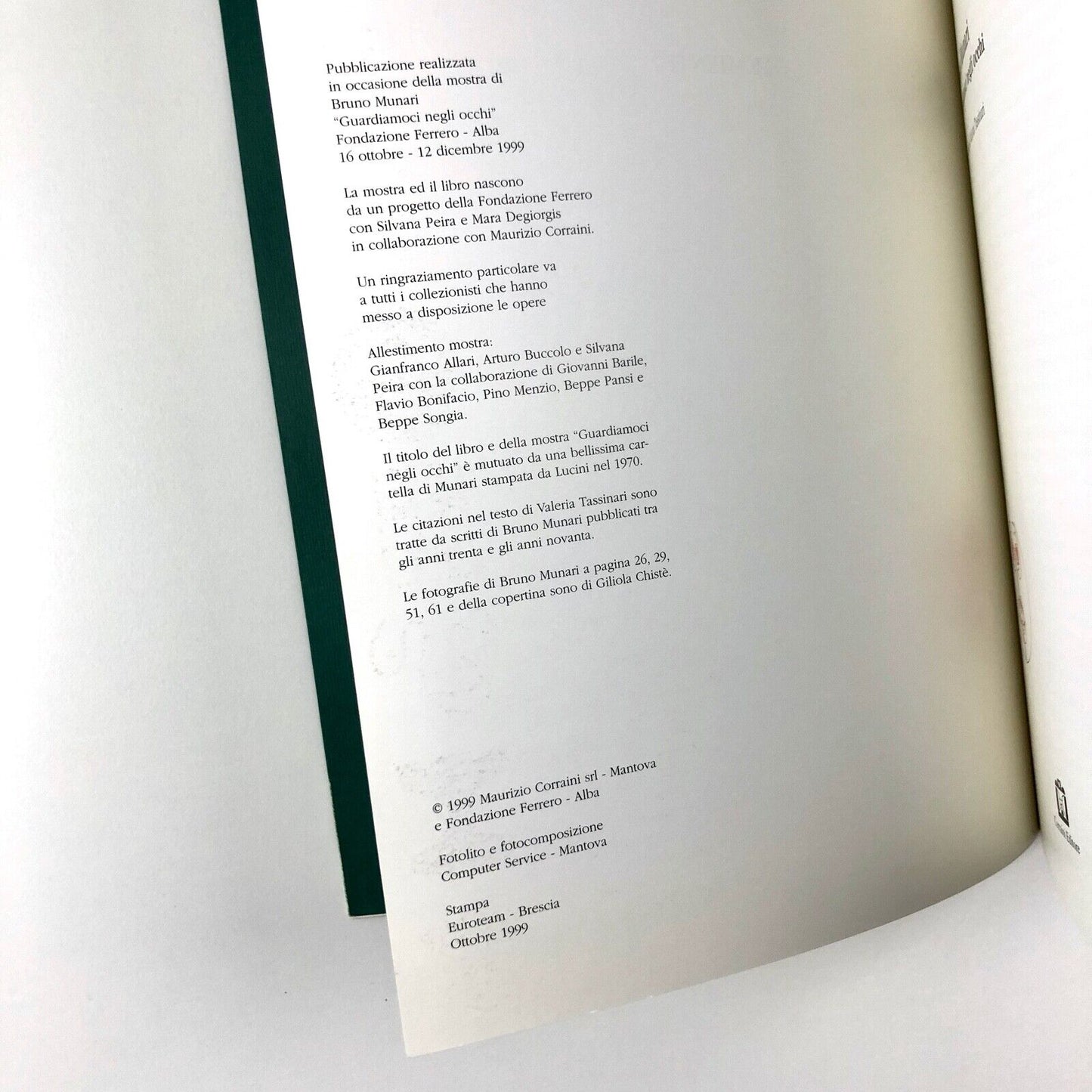 Bruno Munari | Guardiamoci negli occhi | Exhibition catalogue, 1999