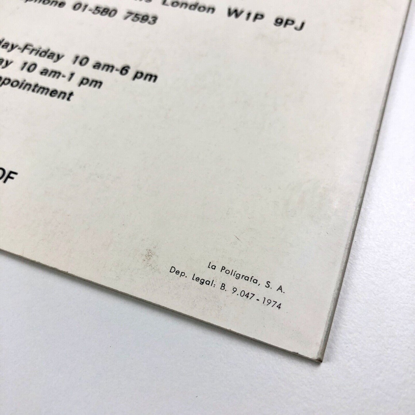 Folding card for Don Kunkel | Annely Juda Fine Art, 1974