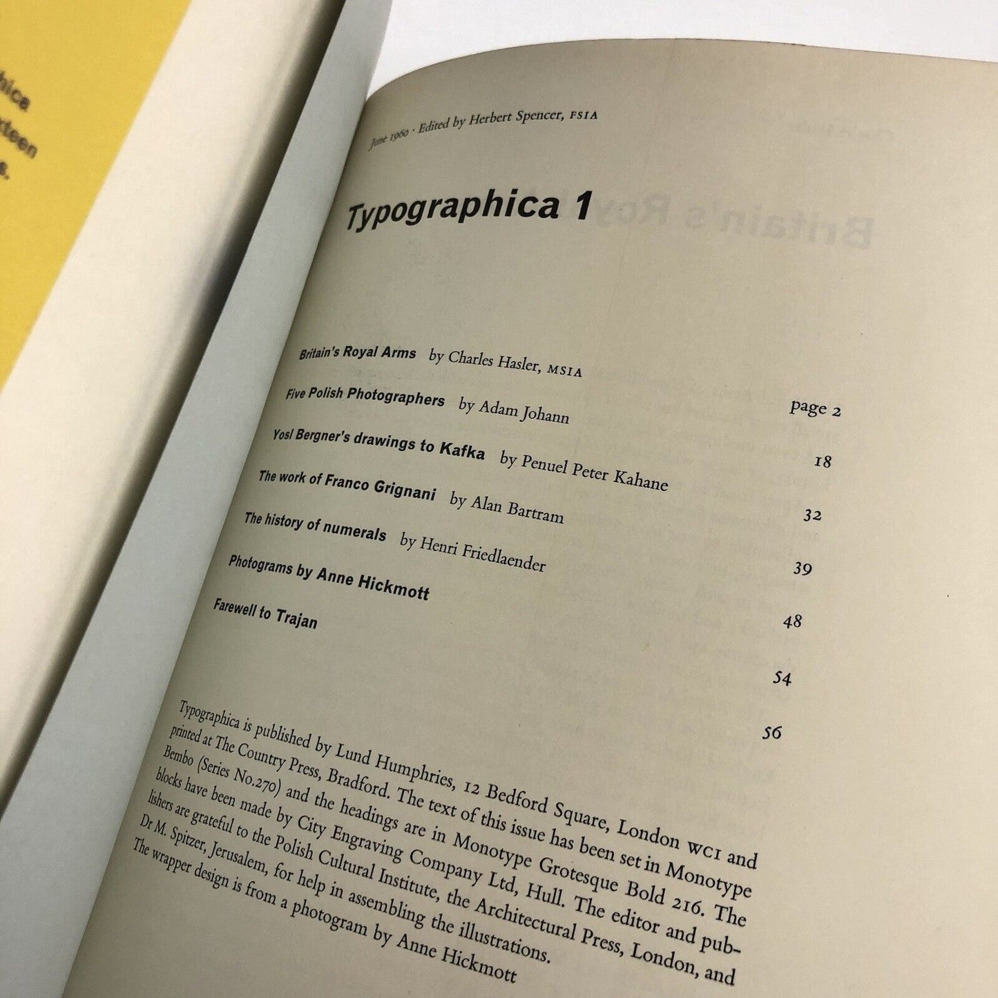 Typographica 1 (new series) June 1960 | Lund Humphries | Herbert Spencer