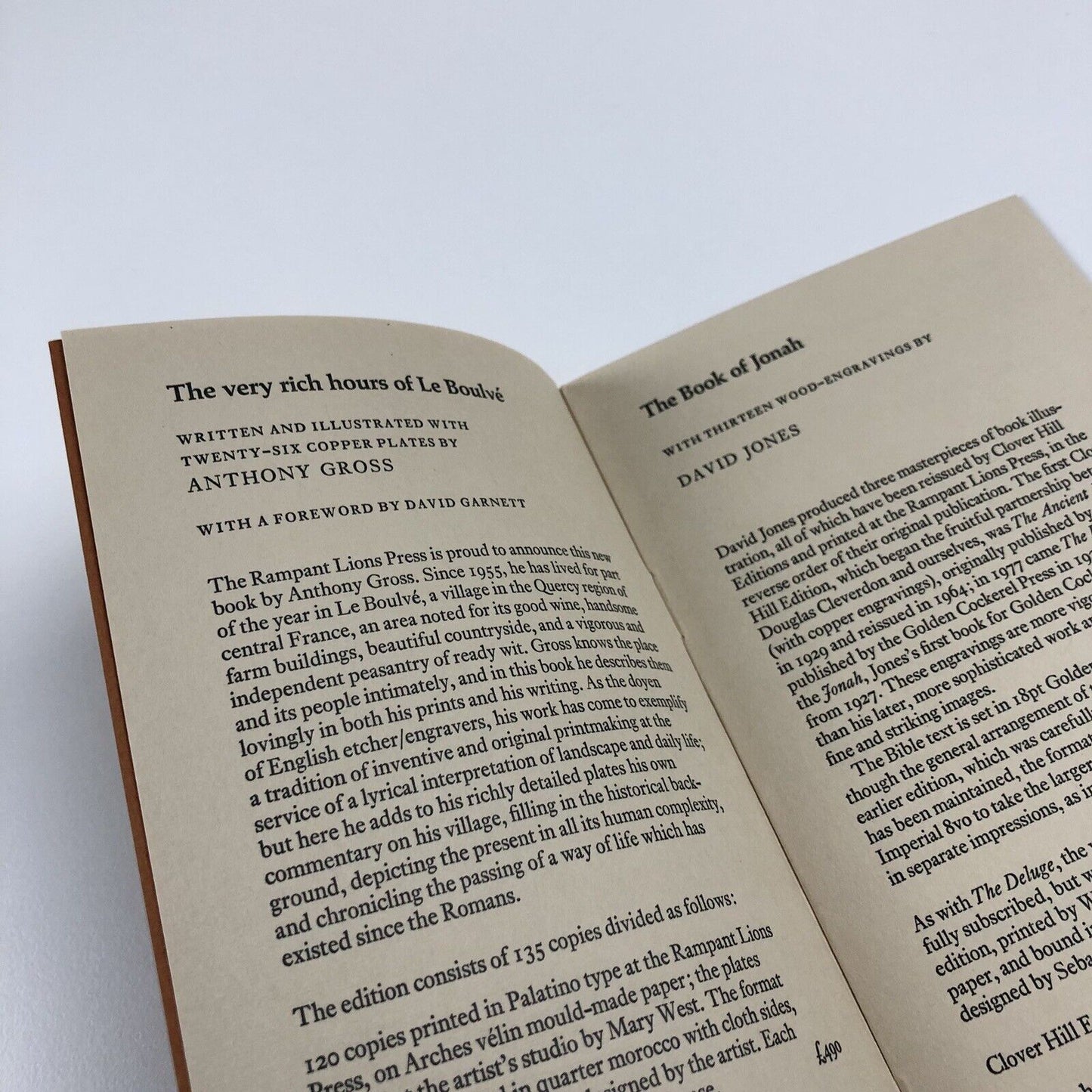 Rampant Lions Press booklet – Books Designed and Printed by Will and Sebastian Carter | 1980
