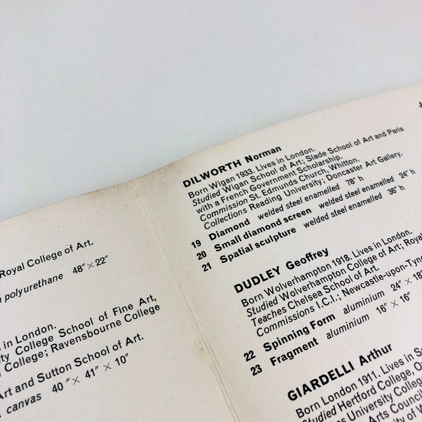 Folding card Experiment in Form Grosvenor Gallery, 1966