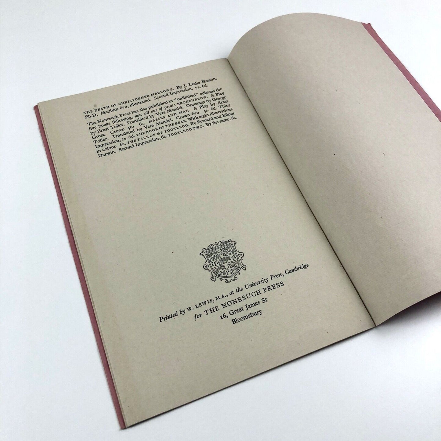Prospectus & Retrospectus of the Nonesuch Press, 1932