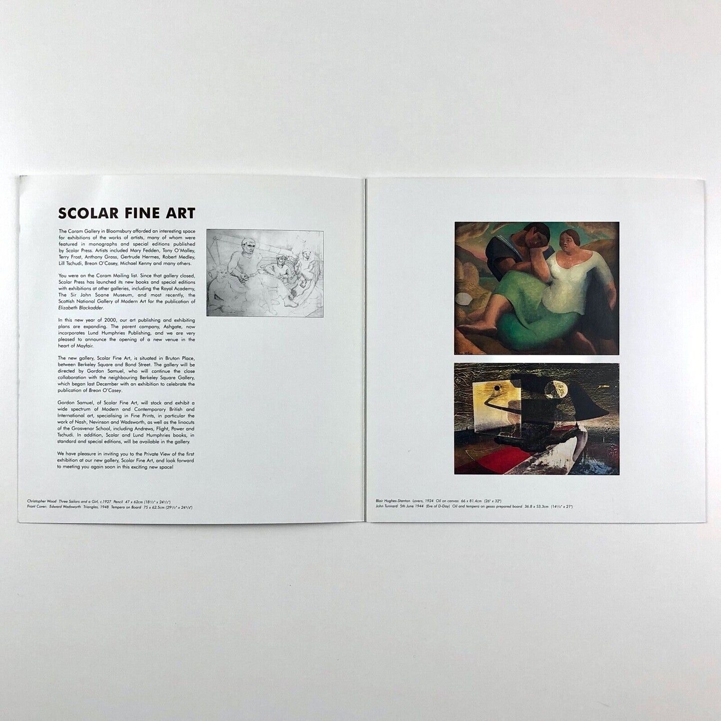 Modern British: Paintings, Drawings, Sculpture exhibition | Scolar Fine Art folded card, 2000