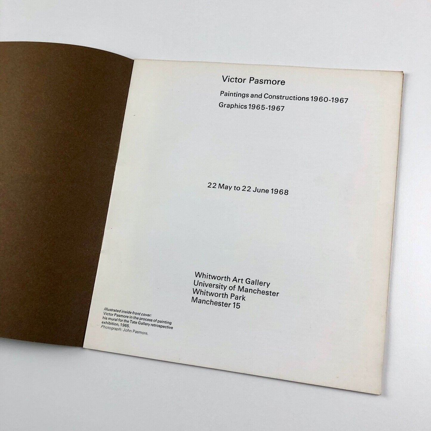 Victor Pasmore exhibition catalogue | Whitworth Art Gallery, Manchester, 1968