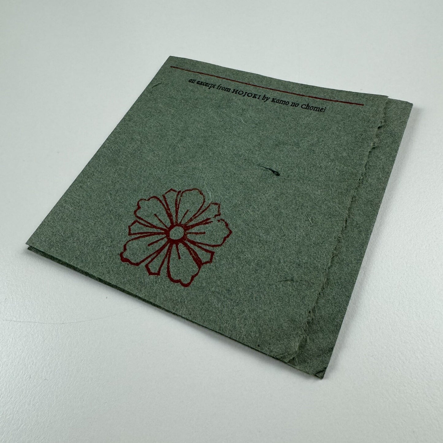 Keepsake. Hojoki by Kamo no Chomei | Bill and Marilyn Rueter at The Aliquando Press | For inclusion in wrongFount 7.