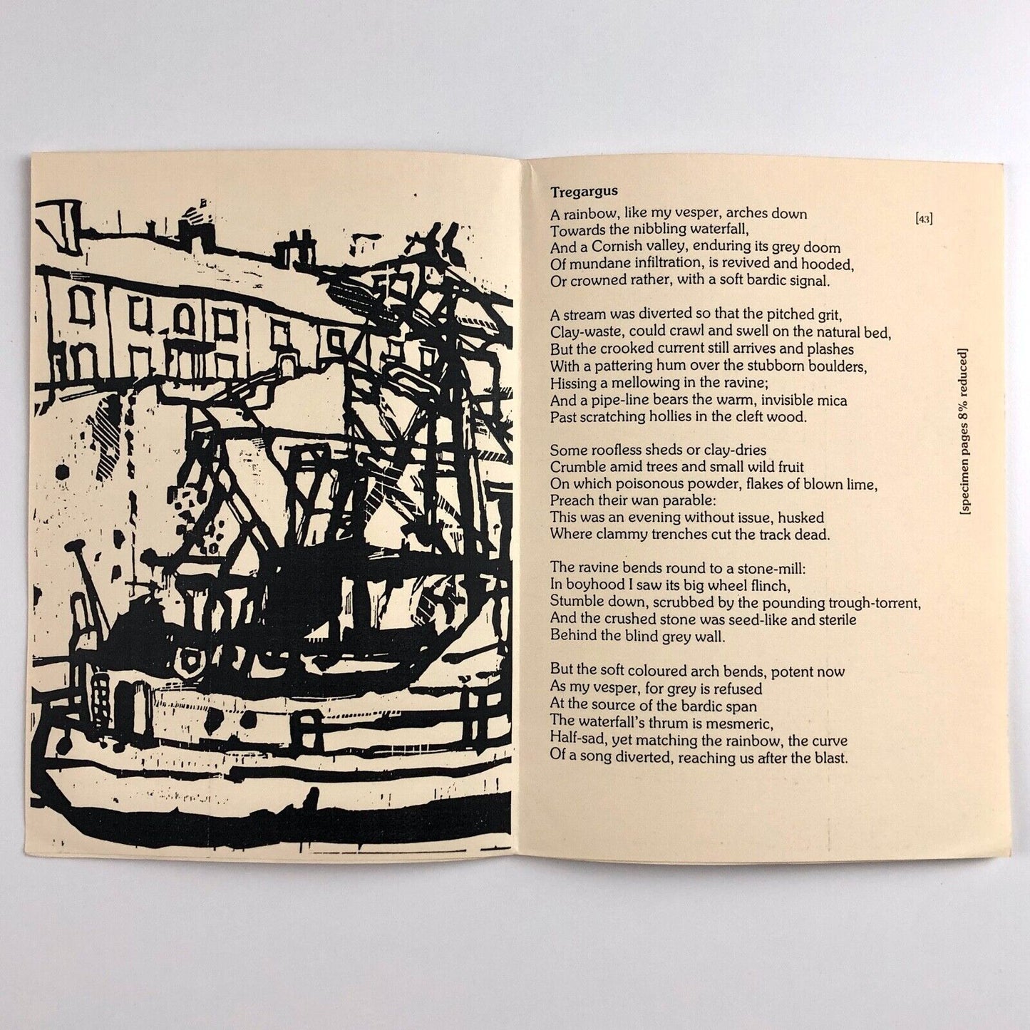 Leaflet to promote the publication Clay Cuts by Jack Clemo | woodcuts by Stan Dobbin, 1991 | Previous Parrot Press