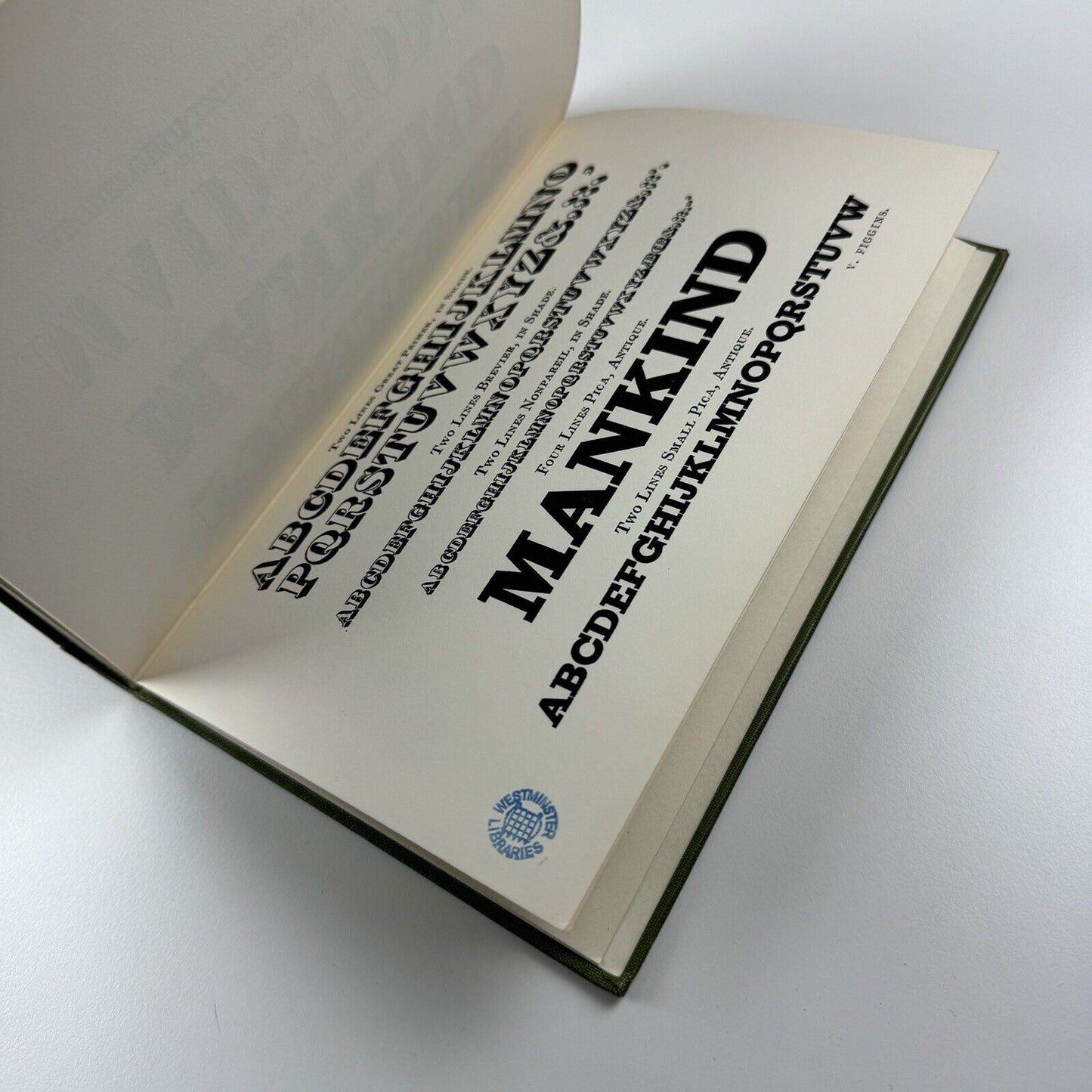 Vincent Figgins Type Specimens 1801 and 1815 edited Berthold Wolpe | The Printing Historical Society, St Bride Institute, 1967 | ex-library Westminster Libraries