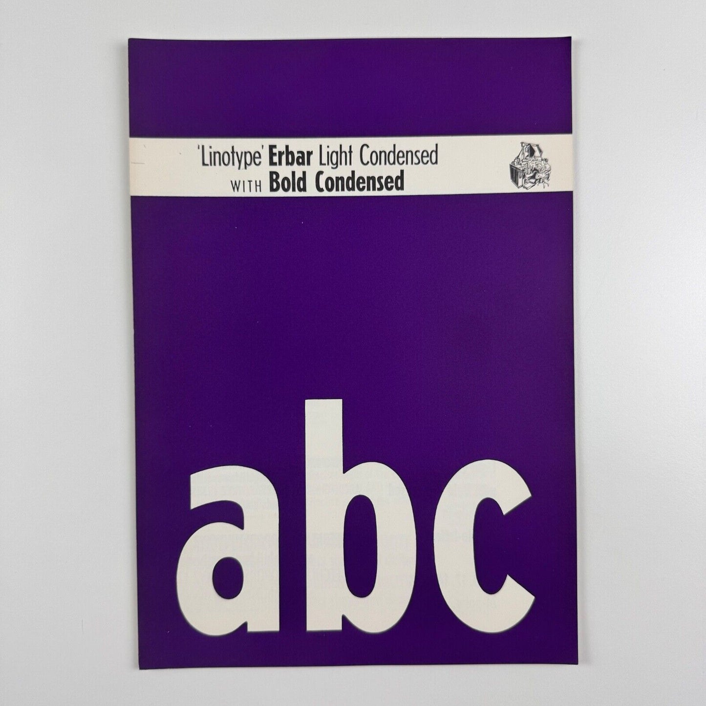 Linotype Erbar Light Condensed with Bold Condensed. Type specimen sheet. Undated