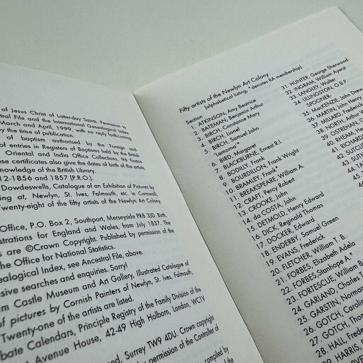Every corner was a picture. 50 artists of the Newlyn Art Colony 1880-1900. A checklist | Compiled by George Bednar for West Cornwall Art Archive, 1999
