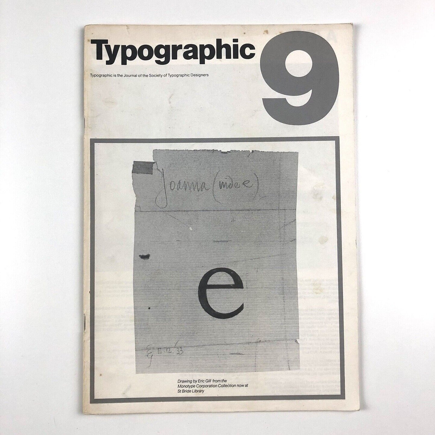 Typographic 9 The Journal of the Society of Typographic Designers | includes article on Edward Wright by Theo Crosby