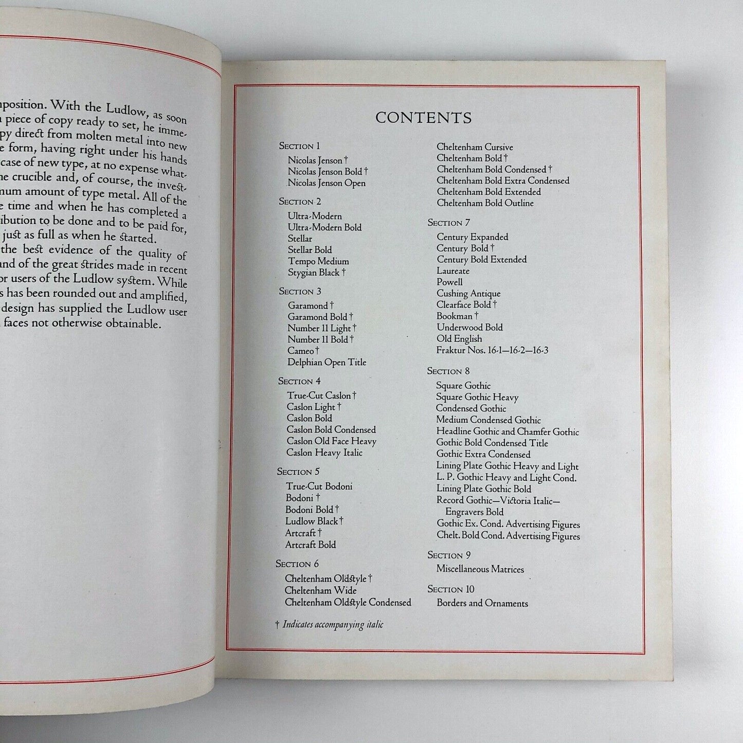 Ludlow Typefaces. A Specimen Book of Matrix Fonts | Published by Martin J. Slattery