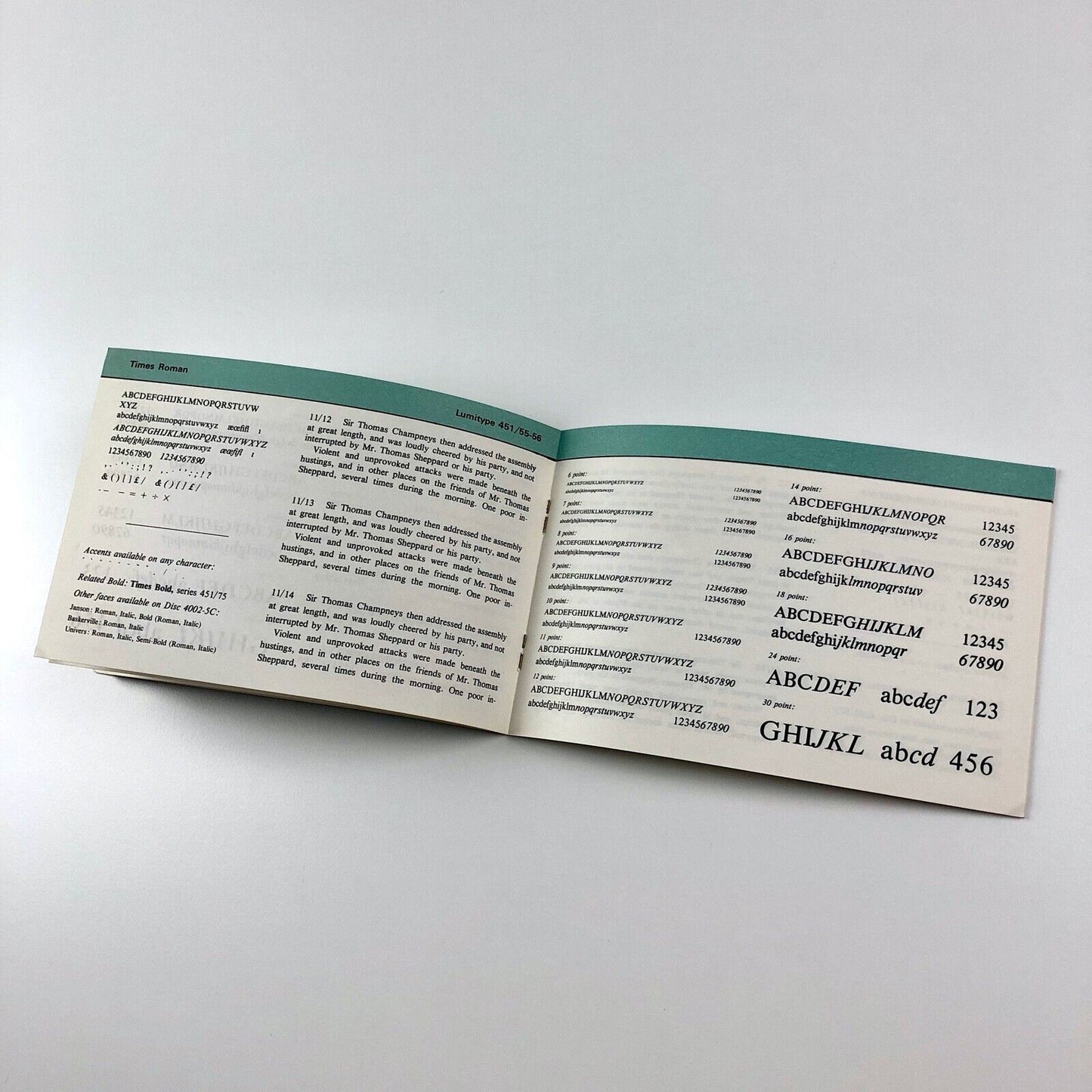 Lumitype Type Faces | Butler & Tanner Ltd, The Selwood Printing Works, Frome type specimen booklet | 1960s?