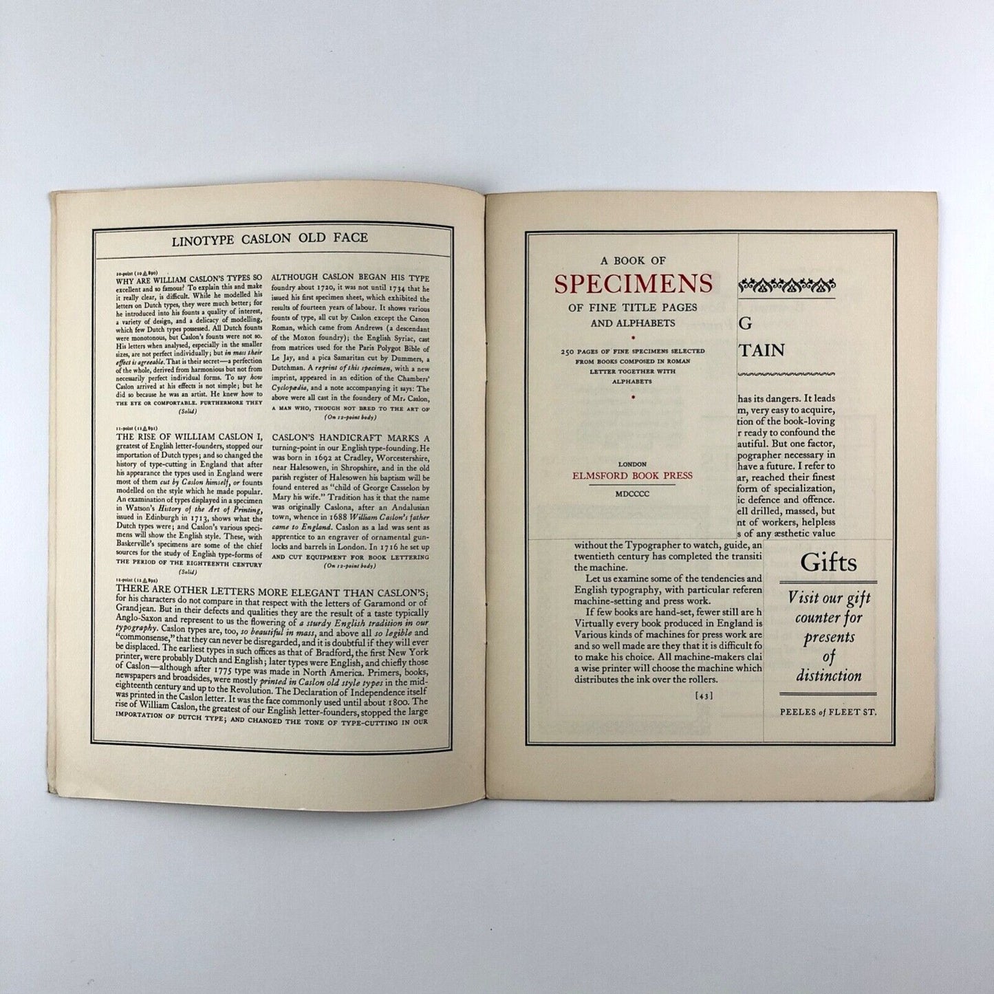 Linotype Caslon Old Face Series specimen booklet | Linotype & Machinery, 1930