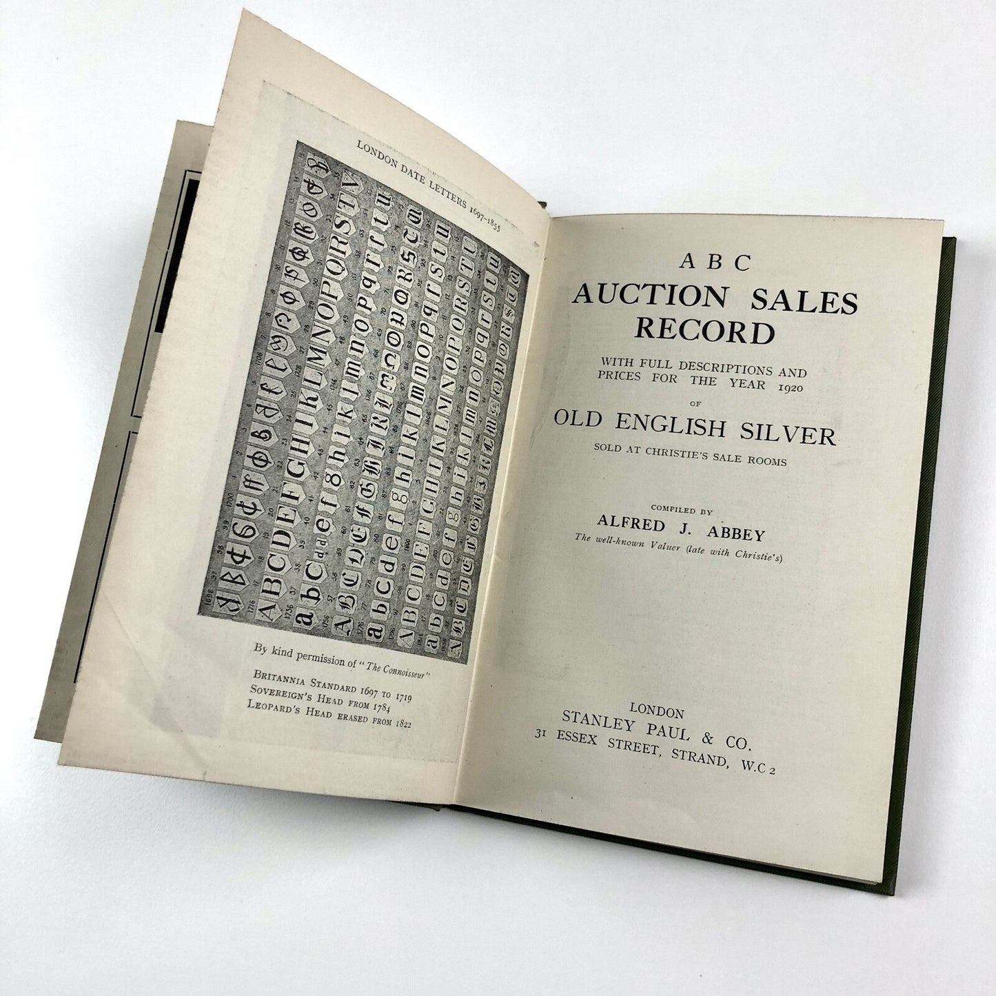ABC Auction Sales Record of Old English Silver: Christies, 1920 | Alfred Abbey