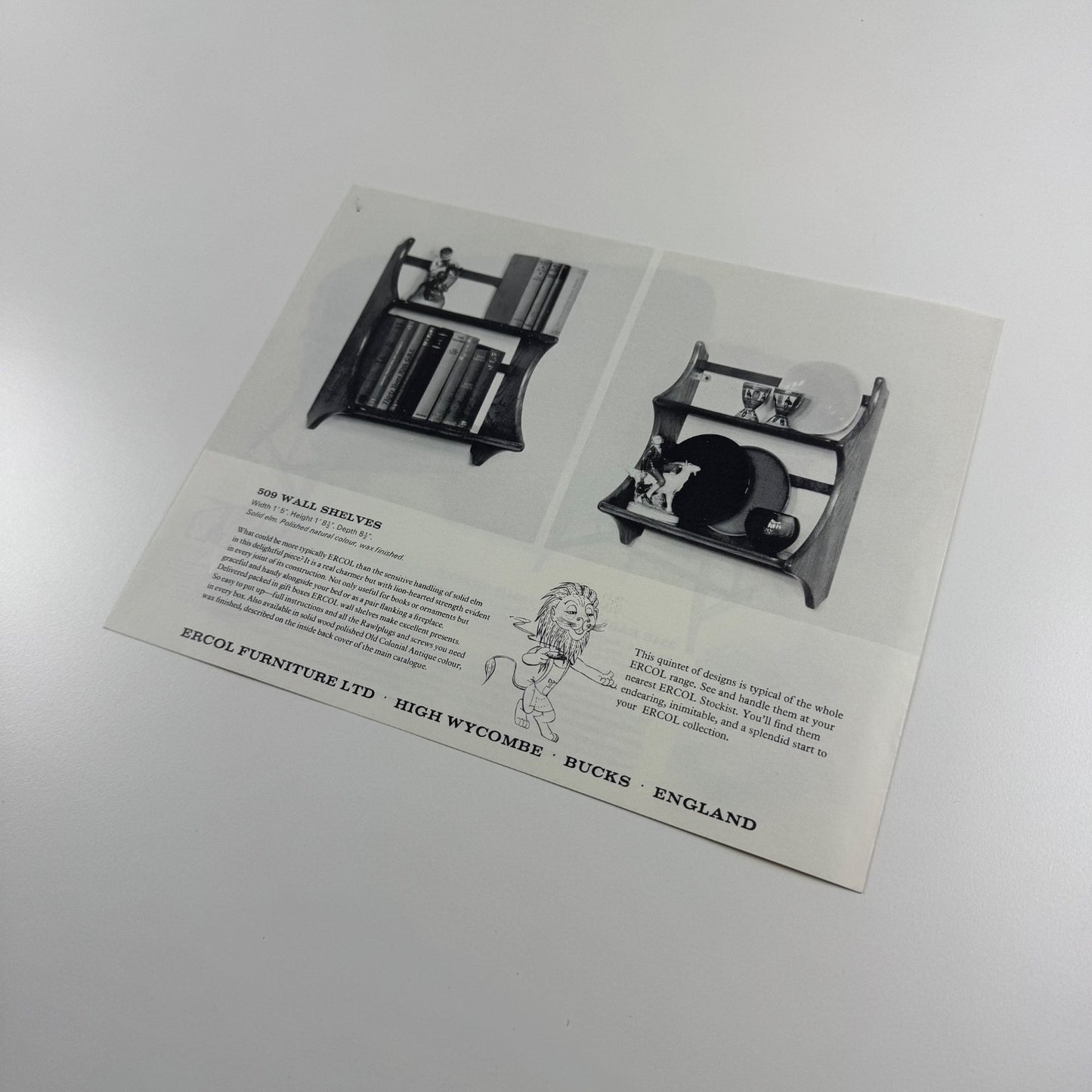 Ercol leaflet 'What’s so special about this Quintet' ERCOLion Windsor chair 1960s
