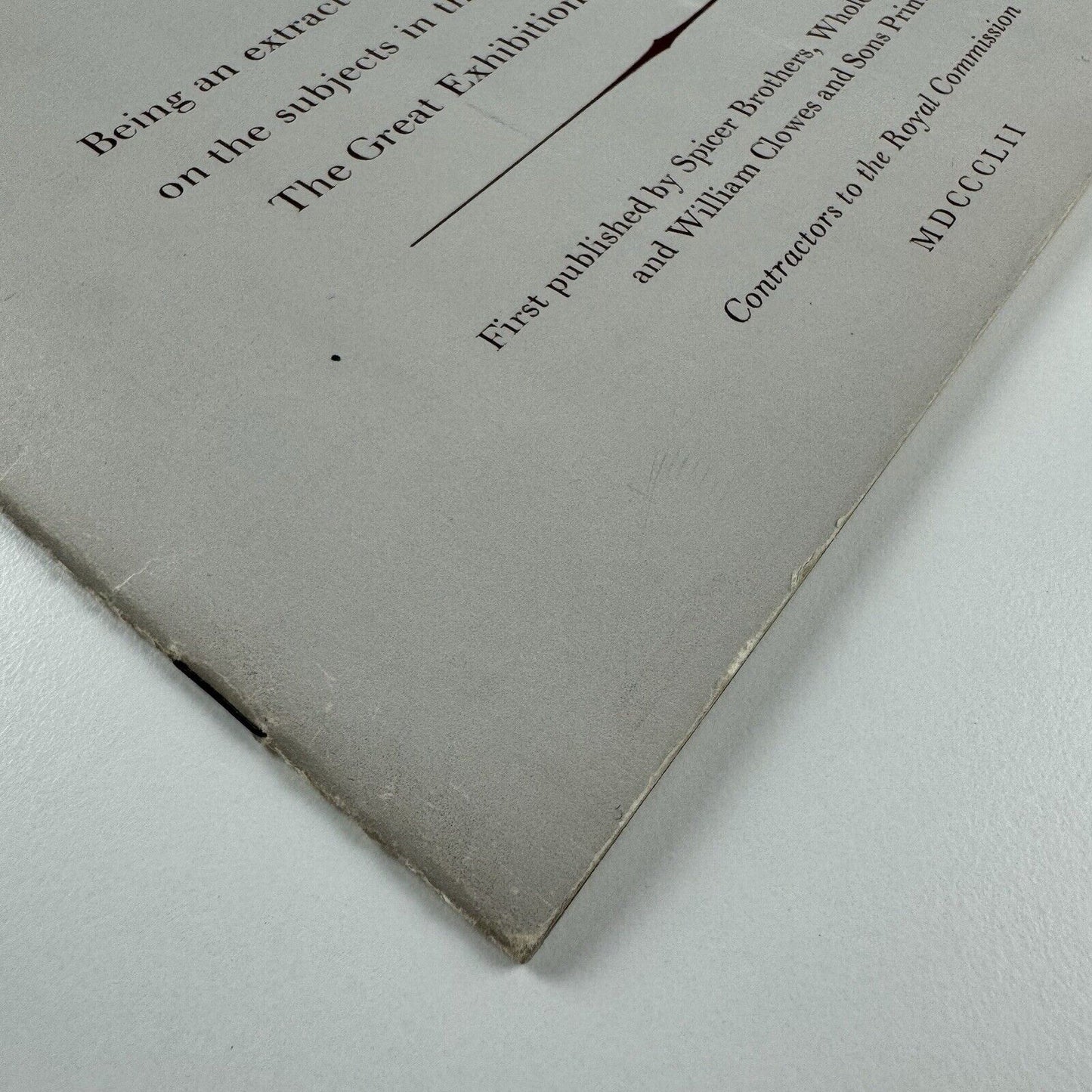 Report on Paper Great Exhibition 1851 | reproduced Spicer Brothers, 1952