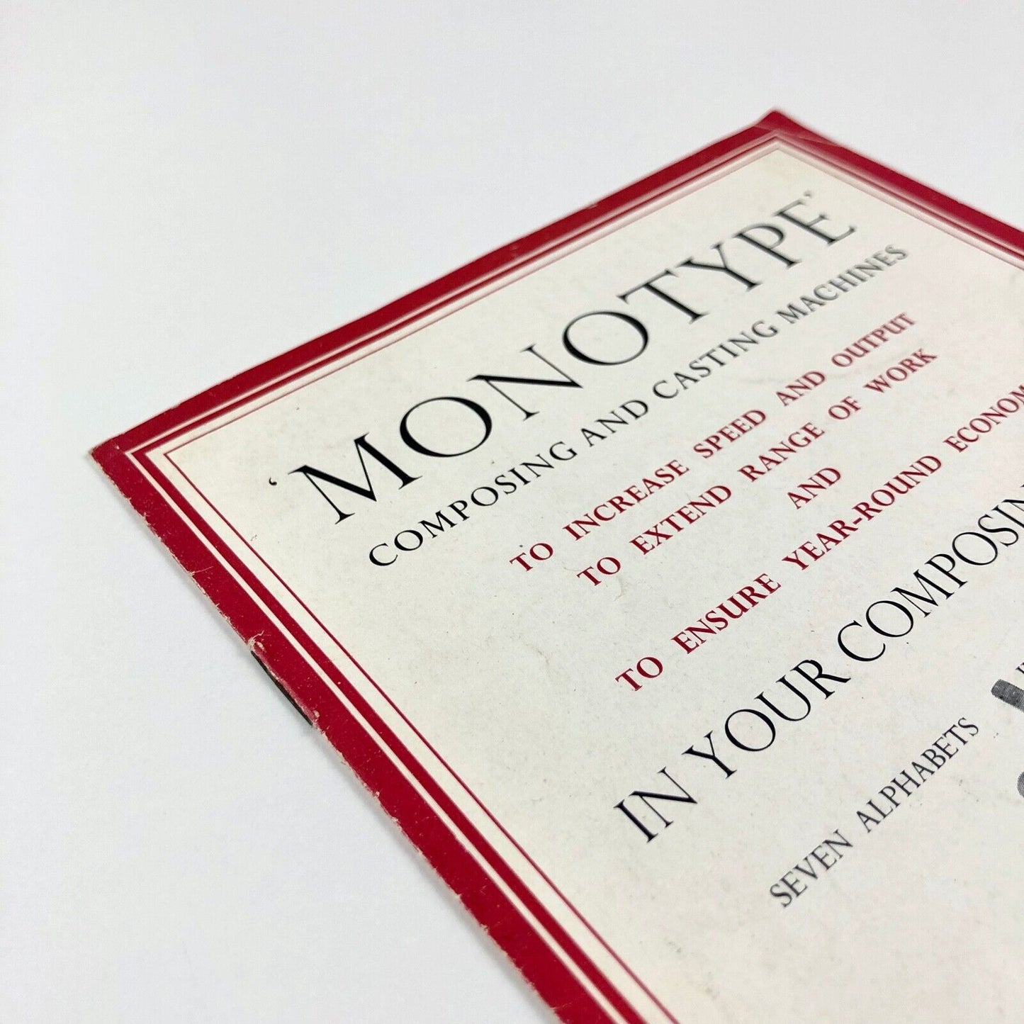 Monotype Corporation composing and casting machine | Promotional leaflet, 1950s?