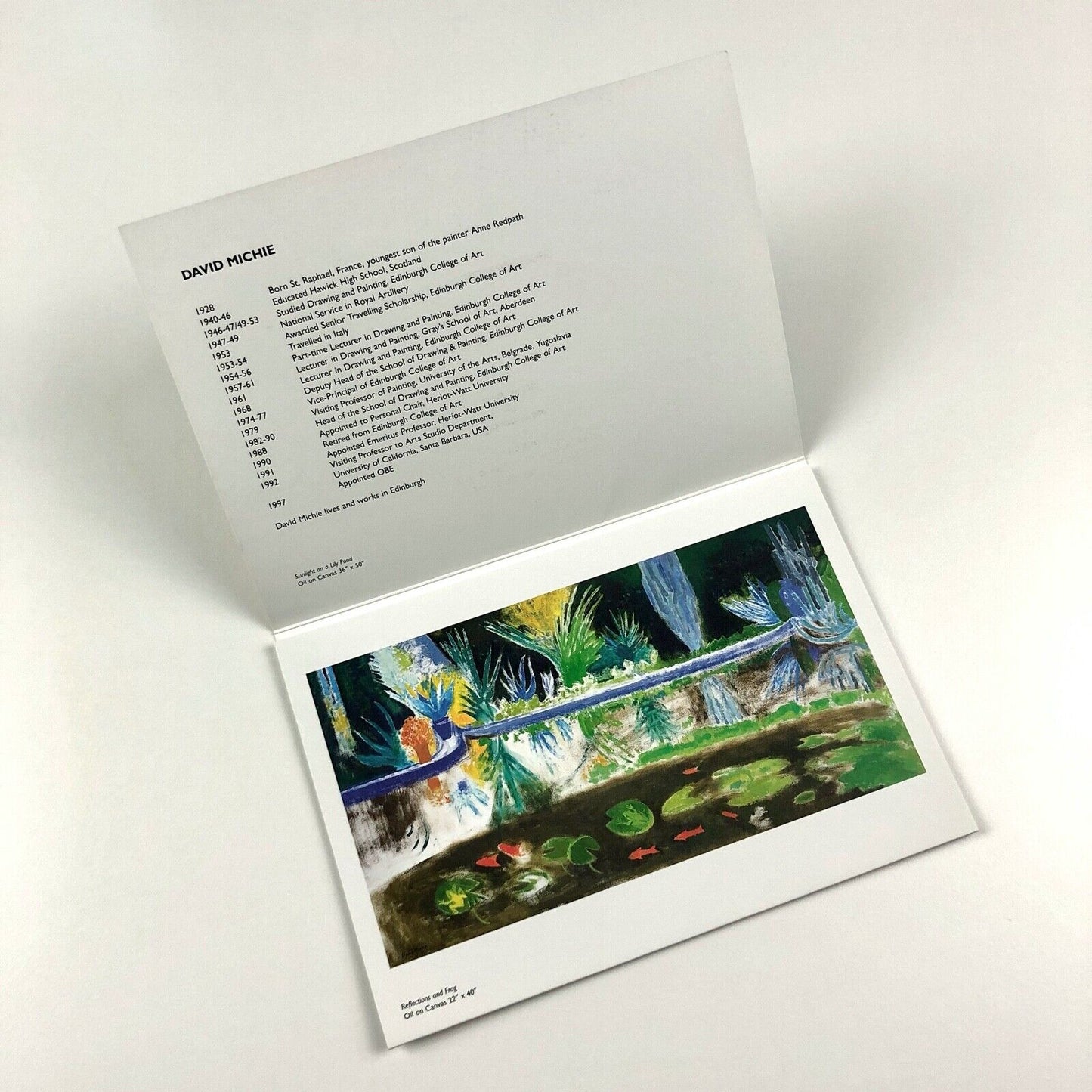 David Michie | Folded card for Mercury Gallery, London exhibition, 1999