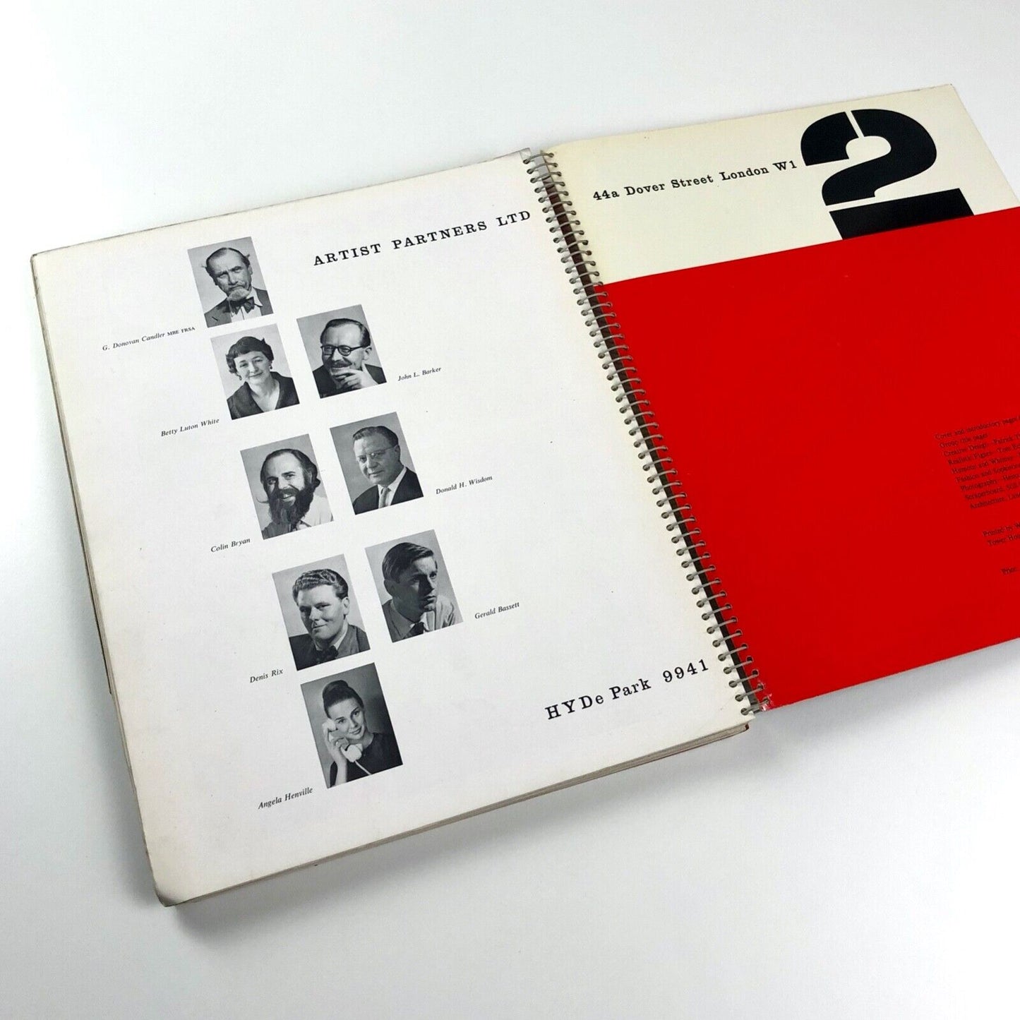 AP2 - Artist Partners | Wire-bound prospectus undated, presumably 1950s/1960s