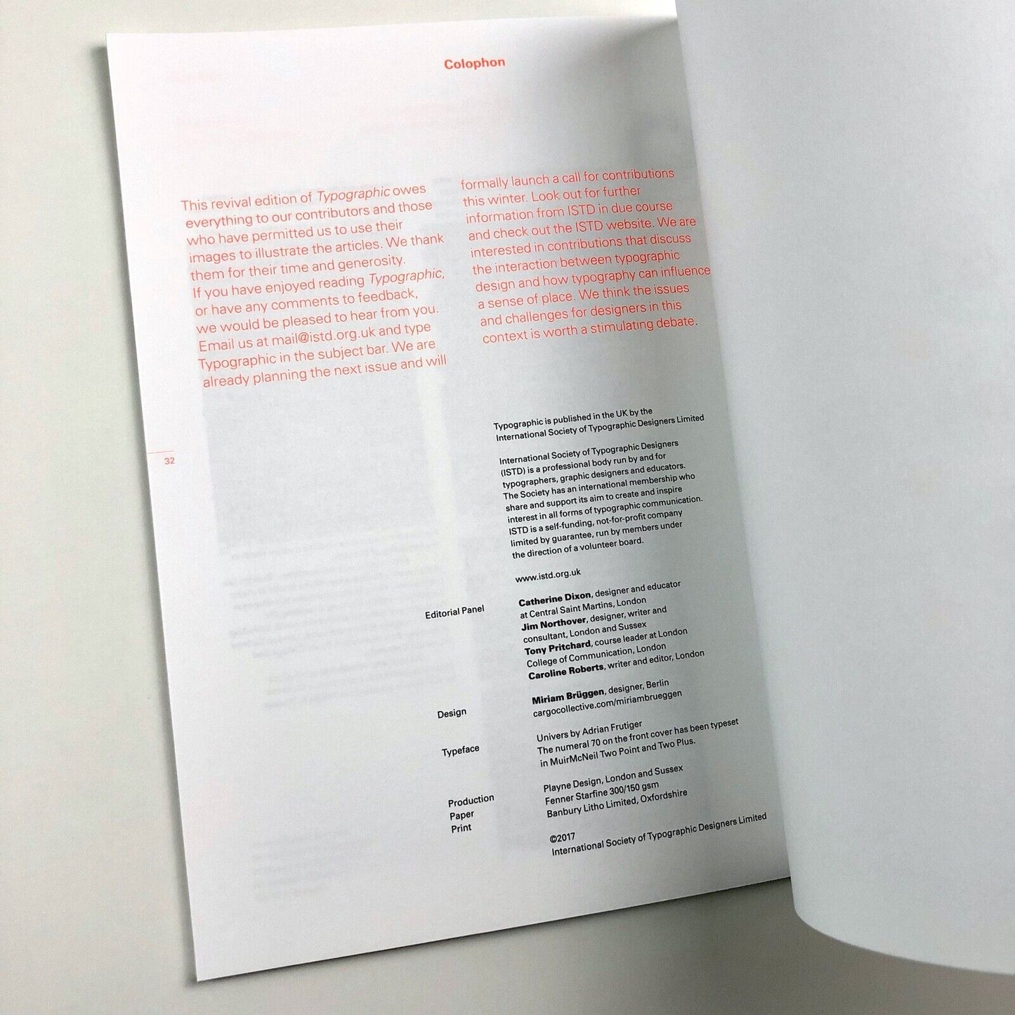 Typographic 70 | International Society of Typographic Designers ISTD, 2017