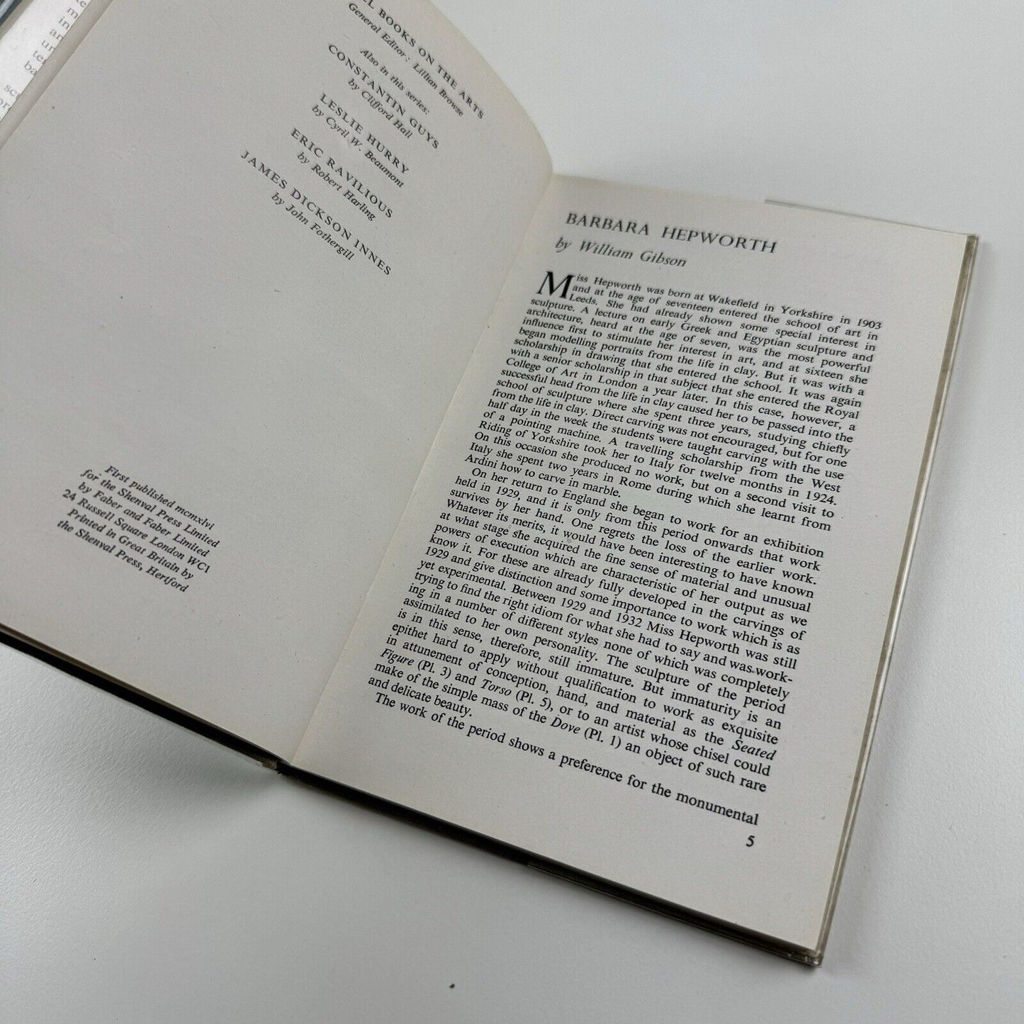 Barbara Hepworth | Ariel Books on the Arts, introduction by William Gibson | Shenval Press, 1946