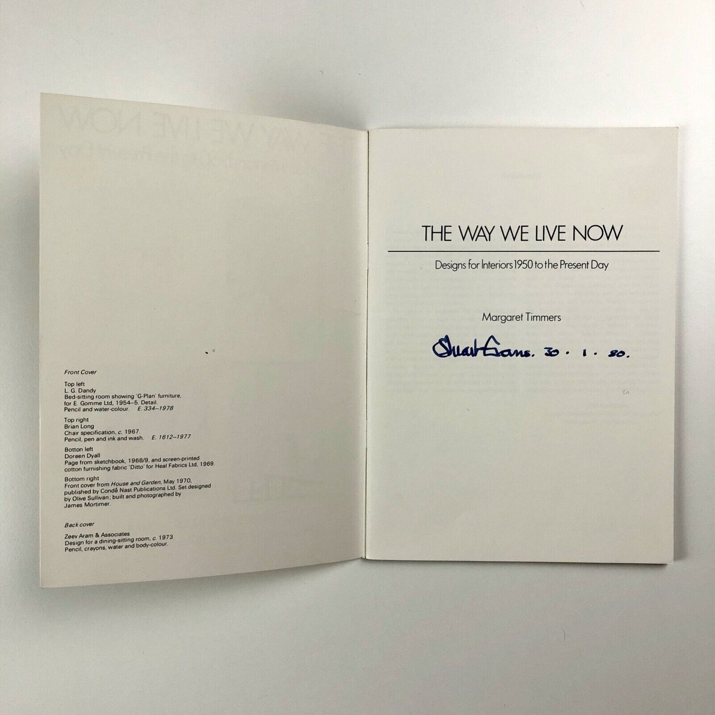The Way We Live Now: Designs for Interiors 1950 to the Present Day by Margaret Timmers | V&A 1978/9
