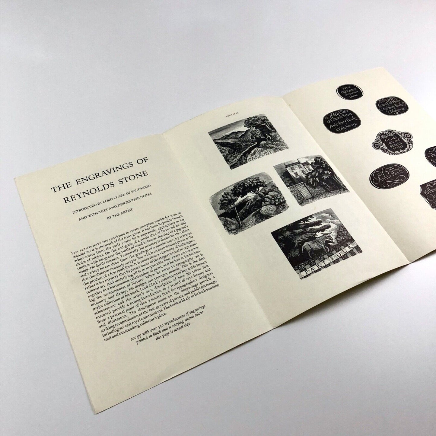 Prospectus for Reynolds Stone Engravings | John Murray c. 1977