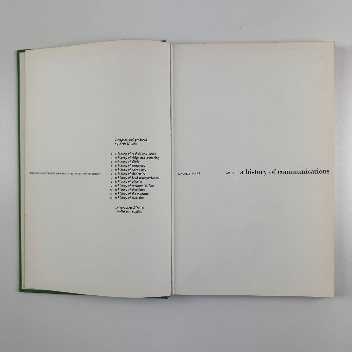 A history of communications Vol 9 by Maurice Fabre. First British edition 1964
