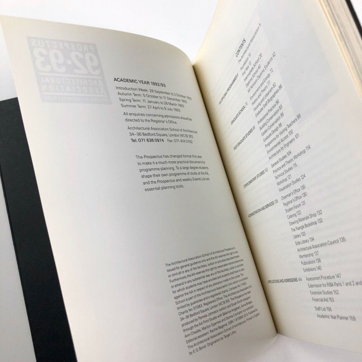 Architectural Association | School of Architecture prospectus, 1992-93