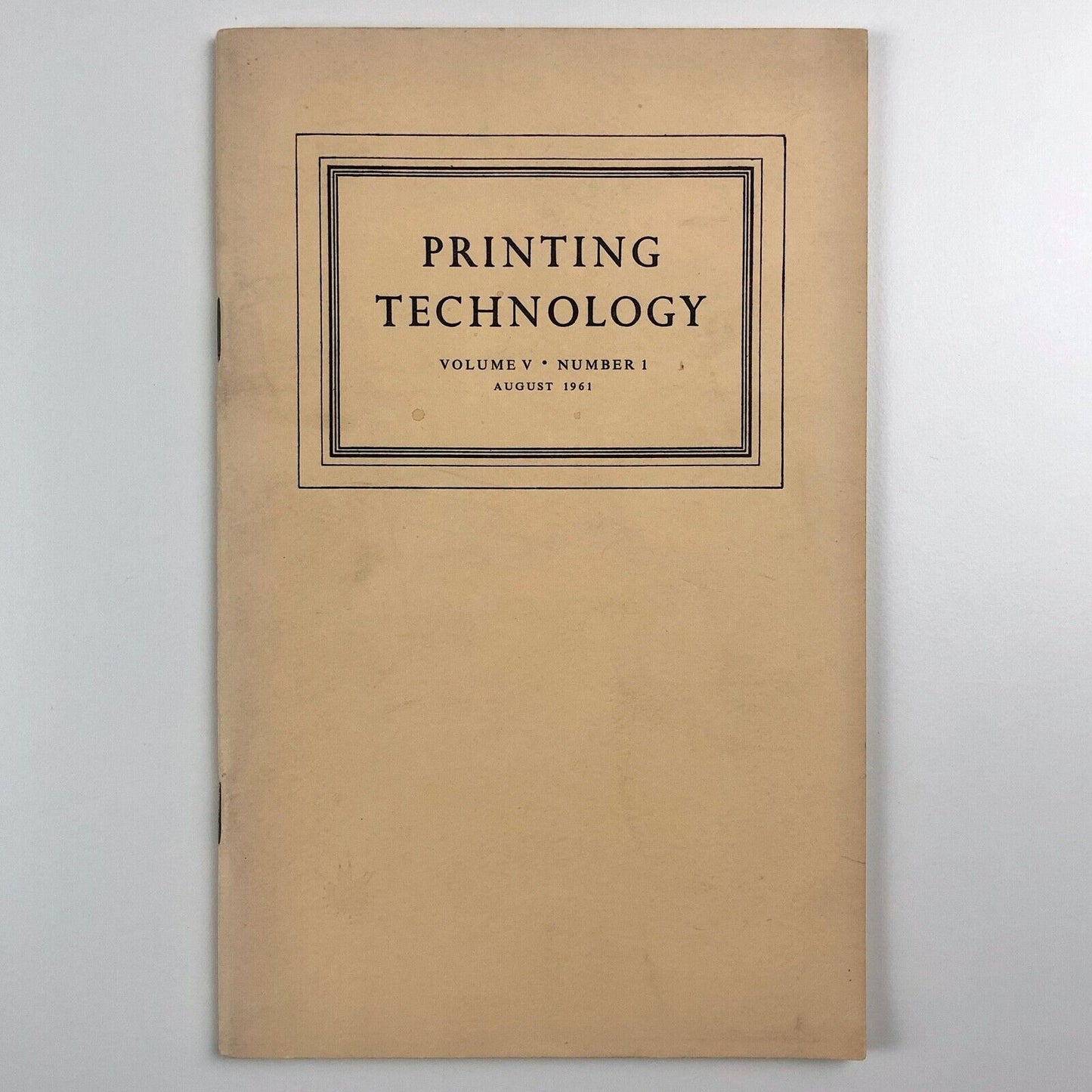 Printing Technology | Association of Printing Technologists Aug 1961 Vol V No 1