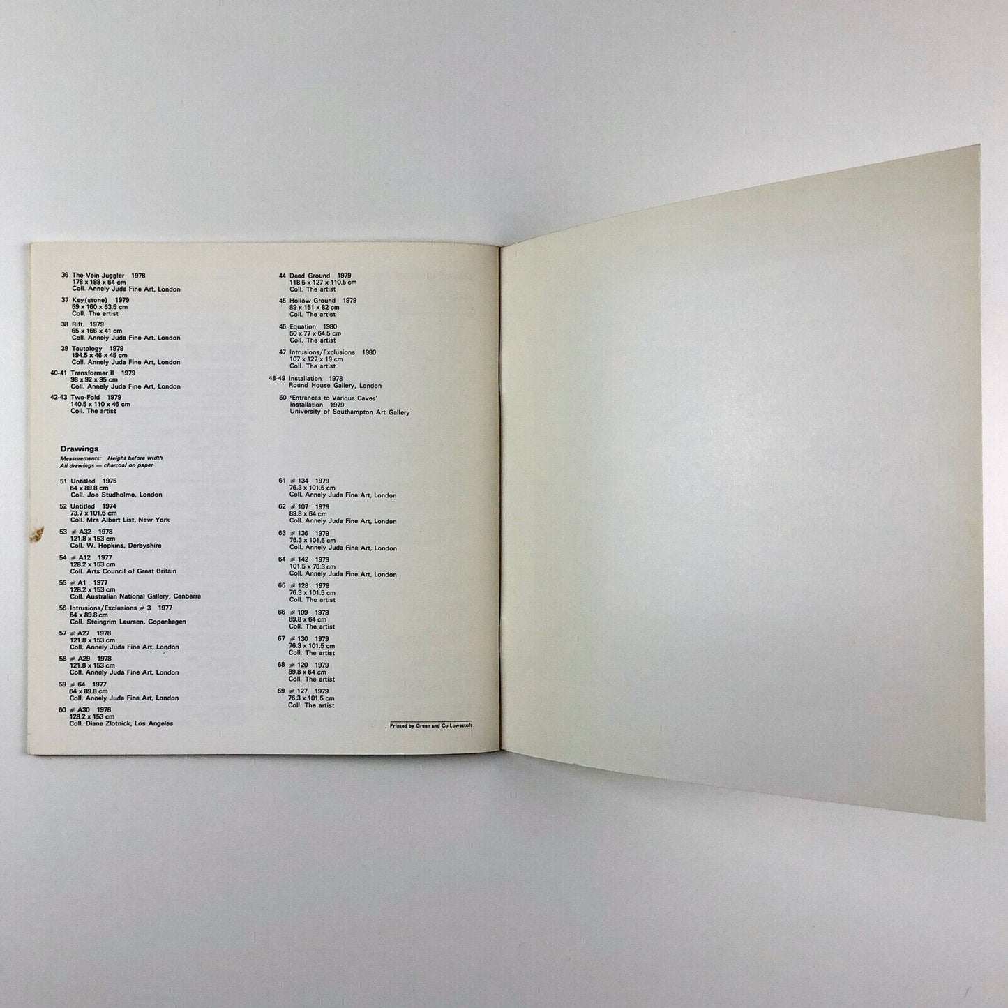 Nigel Hall – Sculpture and Drawings 1974–1980 | Annely Juda Ceolfrith Gallery, 1980