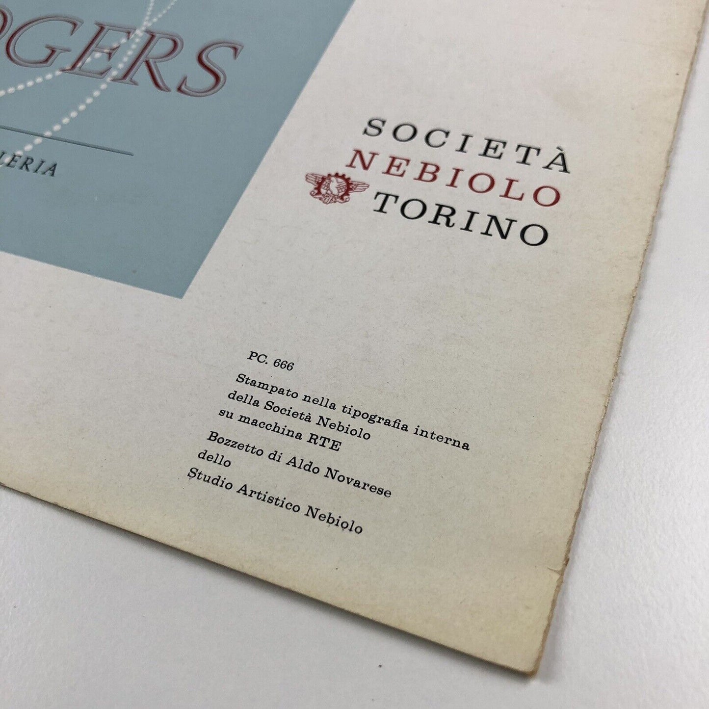 Type specimen for Caratteri Nebiolo Torino design by Aldo Novarese undated