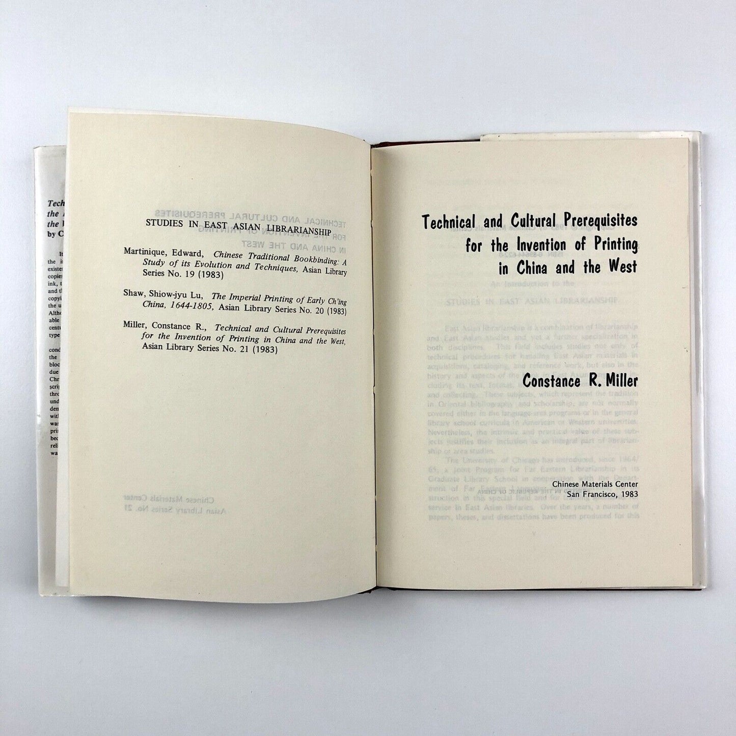 Prerequisites for the Invention of Printing in China and the West | Constance R Miller, 1983