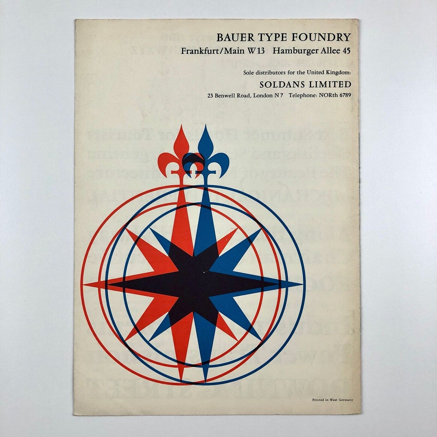 Vendôme type specimen booklet | Bauer Type Foundry / Soldans Ltd | Ganeau