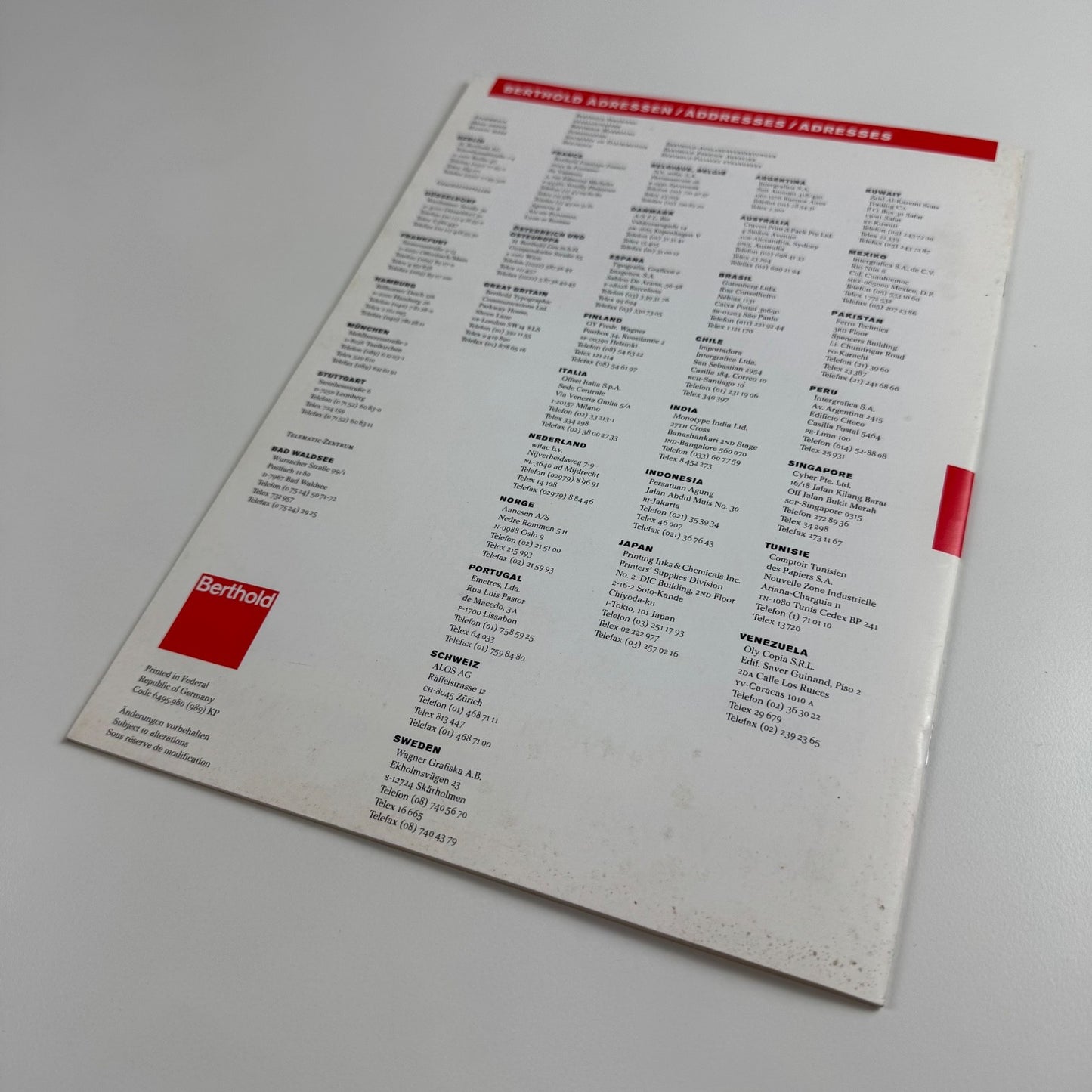 Type specimen booklet for Mikaway | Berthold Types 176, undated