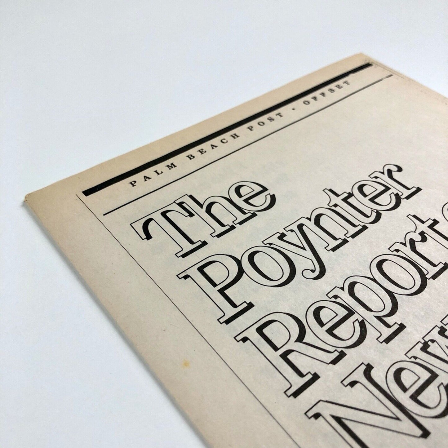 The Poynter Report on Newspaper Type Legibility | The Pointer Institute for Media Studies | Palm Beach Post | Roger Black