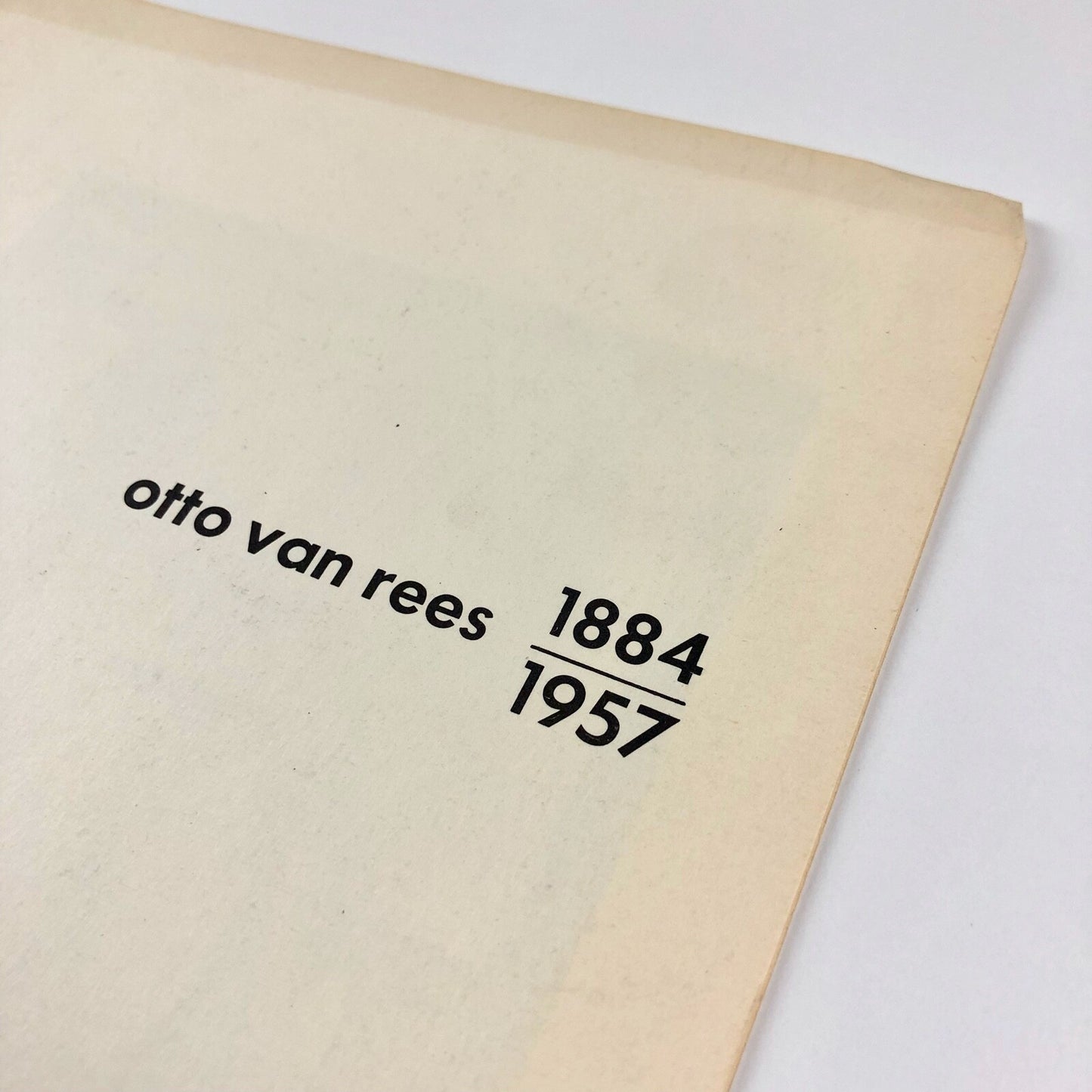 Otto Van Rees 1884–1957 | Stedelijk Museum fold-out leaflet | Cat. no. 252, 1961