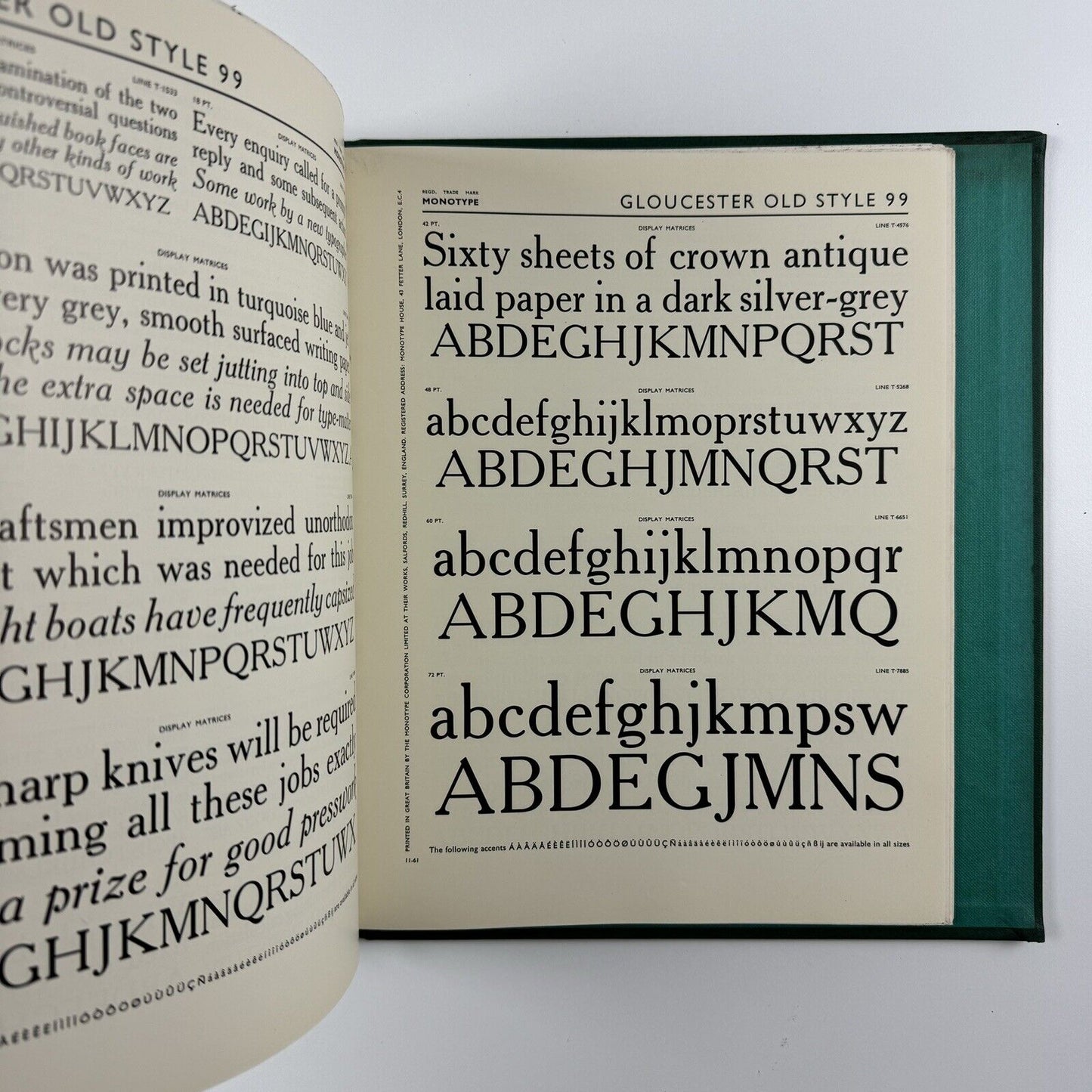 Specimen Book of 'Monotype' Printing Types. Volume One | Monotype Corporation