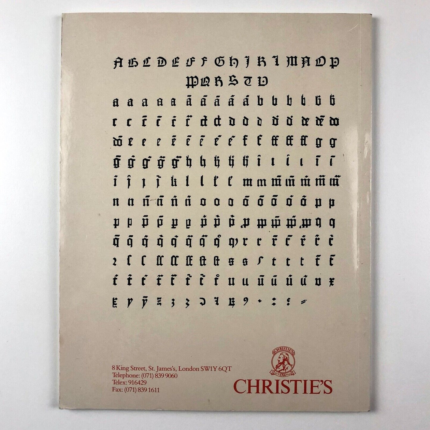 The Würzburg Schottenkloster – Spencer – Liverpool Copy of the 36-line Bible | Christie's auction catalogue, 1991