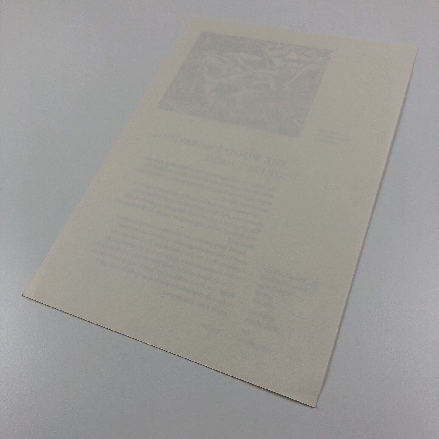 Leaflet for The Wood-Engravings of Paul Nash | The Wood Lea Press c.1997