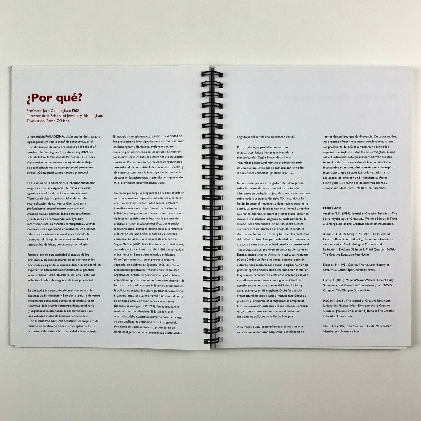 Paradigma – exhibition catalogue | Birmingham City Uni / Escola Massana 2009