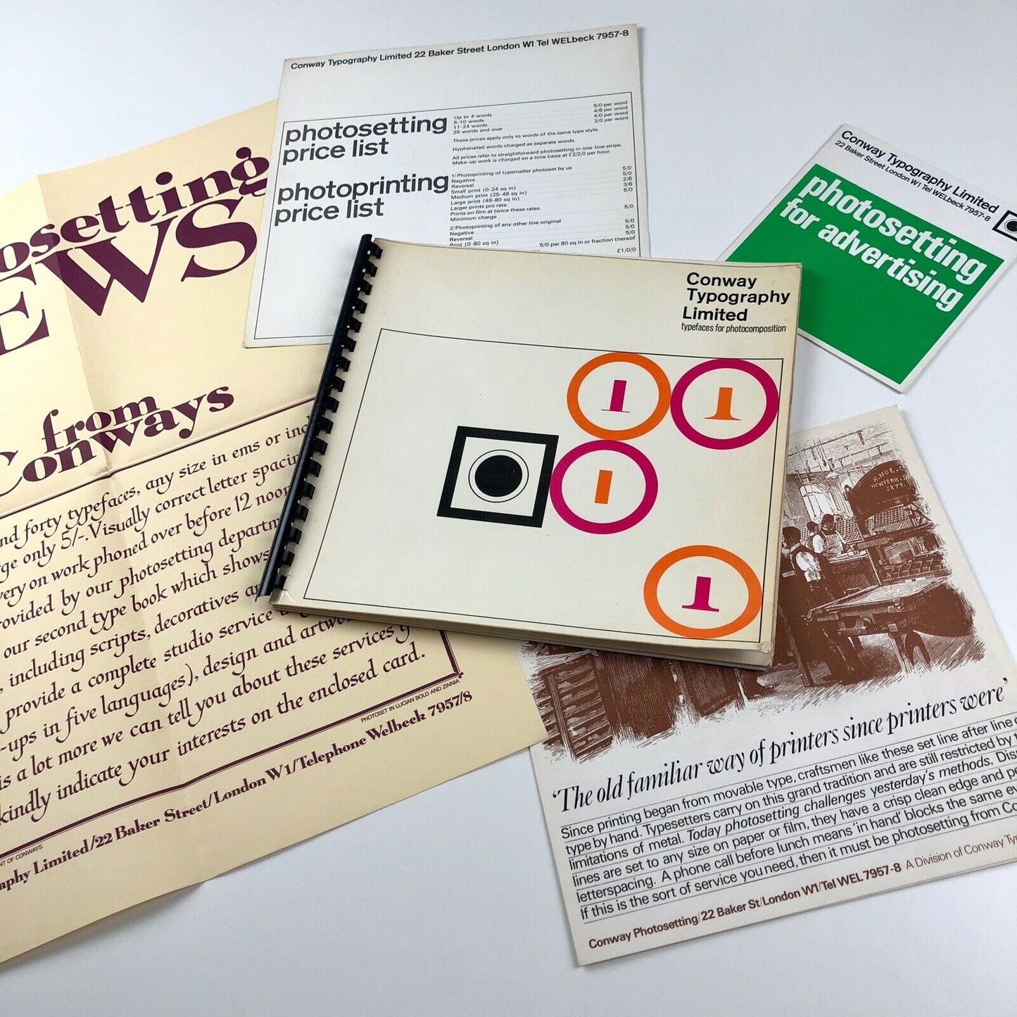 Conway Typography Limited – typefaces for photocomposition | Brochure & ephemera