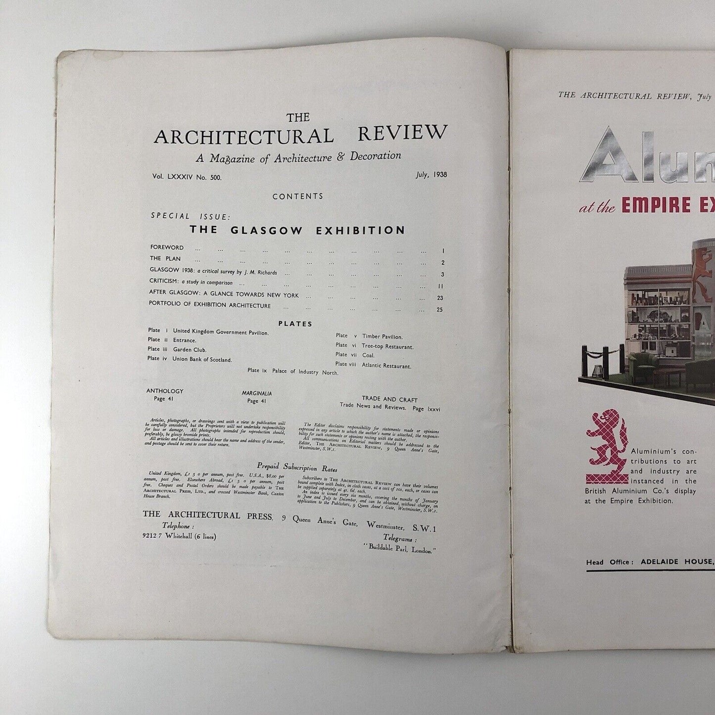 The Architectural Review - The Glasgow Exhibition, 1938
