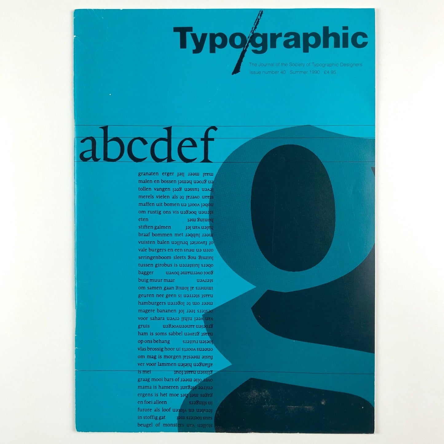 Typographic Journal of the Society of Typographic Designers | Issue 40, Summer 1990 | Guest editor Andrew Boag