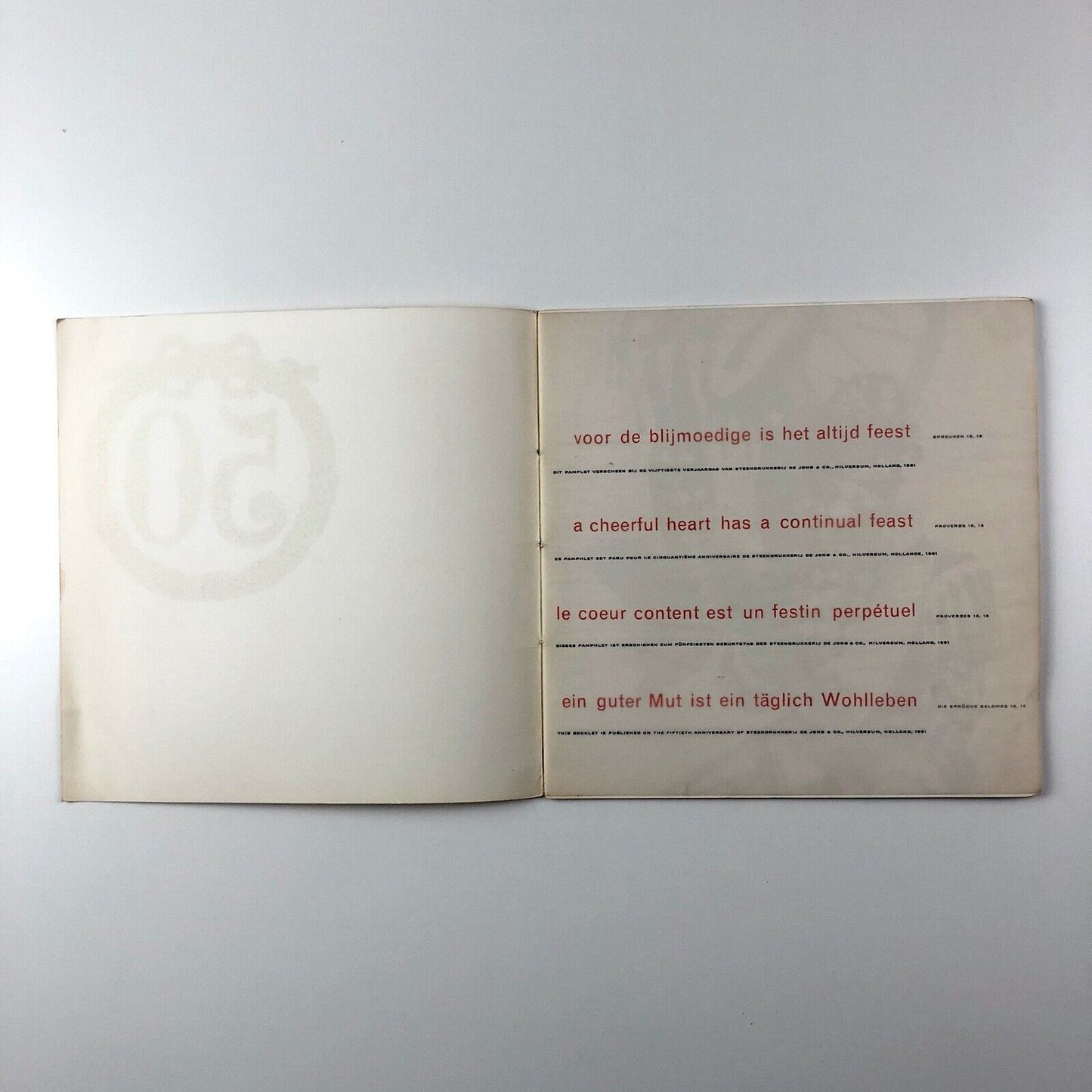 Gerard Wernars | Booklet for 50th Anniversary of Steendrukkerij de Jong 1961